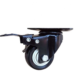 Bánh xe PVC viền đen D40 xoay khóa