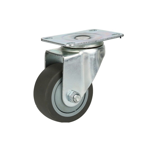 Bánh xe TPR xám D125 xoay tròn