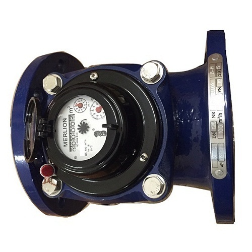 Đồng hồ nước thân gang mặt bích Merlion LXLC-100 phi 114