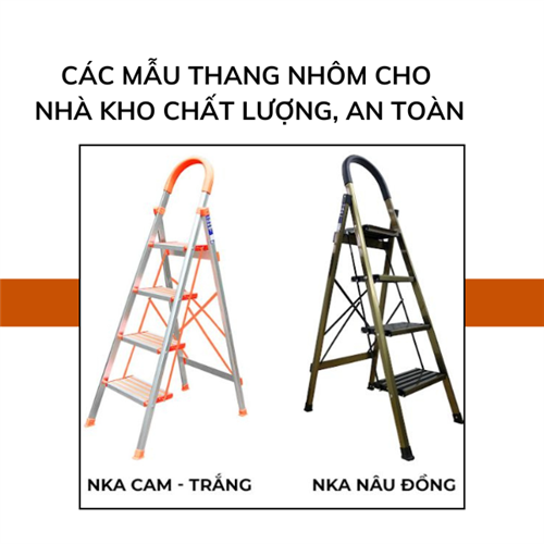 Các mẫu thang nhôm cho nhà kho chất lượng, an toàn