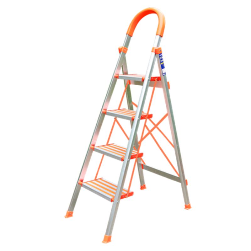 Thang nhôm ghế tay vịn 4 bậc chính hãng Nikawa NKA-04