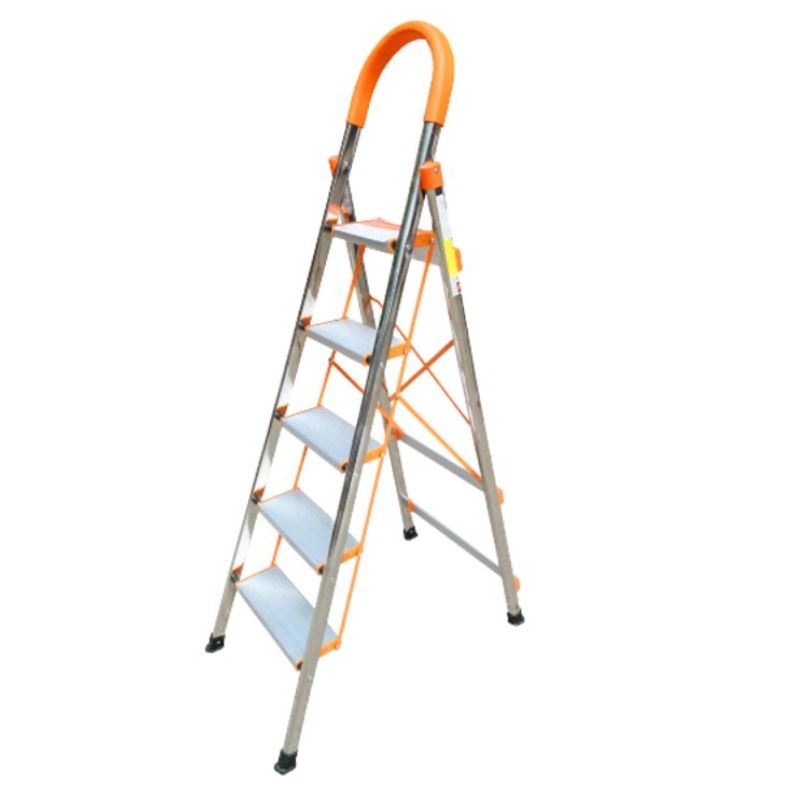 Thang nhôm ghế tay vịn inox 5 bậc Ameca AMG-5IN