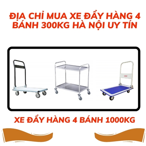 Địa chỉ mua xe đẩy hàng 4 bánh 300kg Hà Nội uy tín