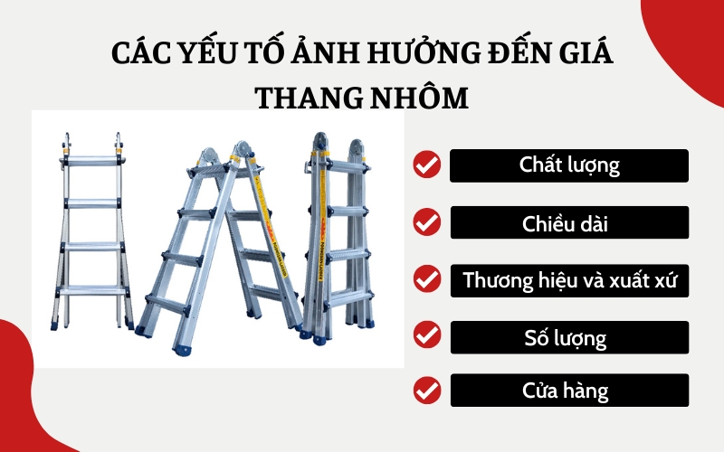 Các yếu tố ảnh hưởng đến giá thang nhôm chữ A 3M