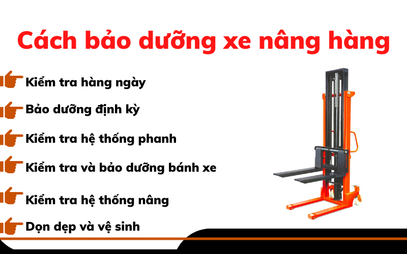 Cách bảo dưỡng xe nâng hàng