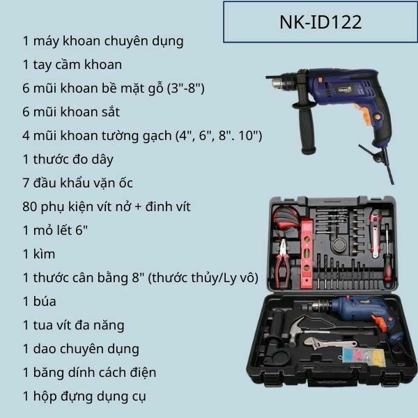 Bộ máy khoan động lực Nikawa NK-ID122
