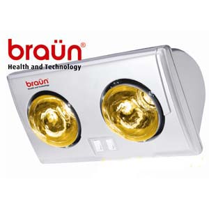 Đèn sưởi nhà tắm Braun BU02G (2 bóng vàng)
