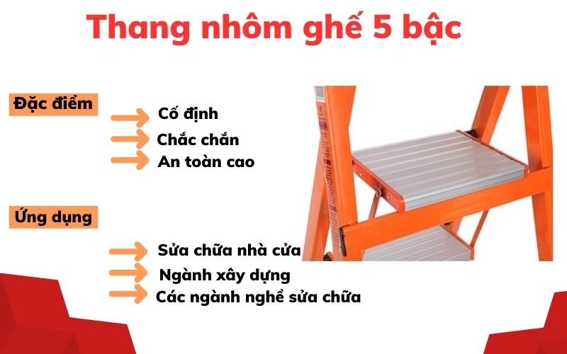 Giới thiệu về thang nhôm ghế 5 bậc