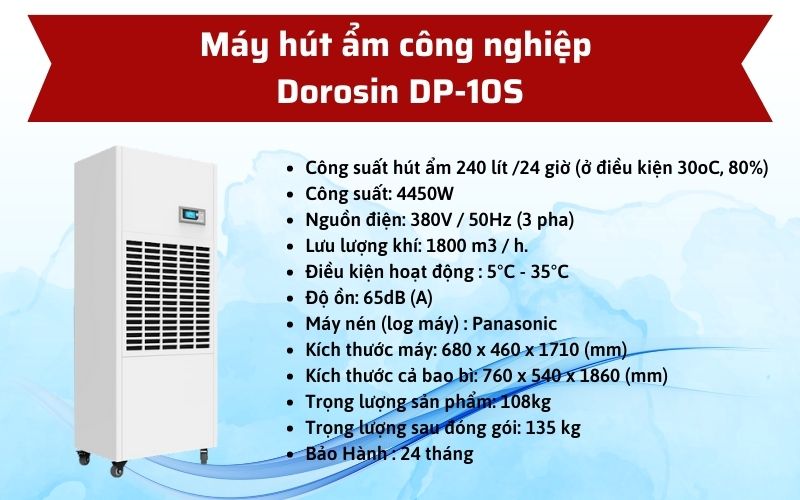 máy hút ẩm công nghiệp dp 10s