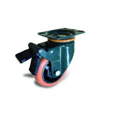 Bánh xe PU Ethos 383YPB125P62 xoay khóa