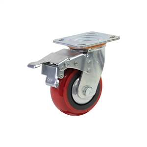 Bánh xe PU kiểu HQ D125 xoay khóa