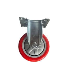 Bánh xe PU nhựa đỏ D125 dẫn hướng