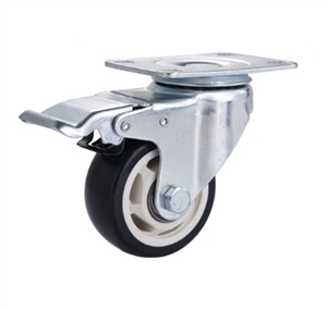 Bánh xe PVC thông hoa đen D75 xoay khóa