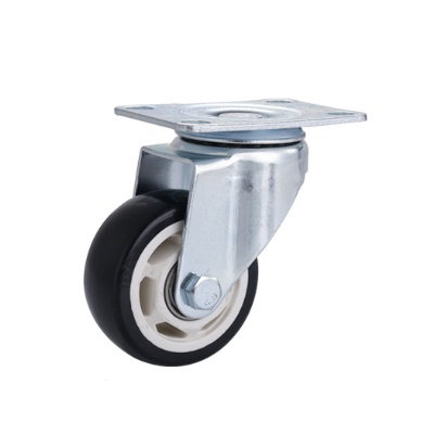 Bánh xe PVC thông hoa đen D75 xoay tròn