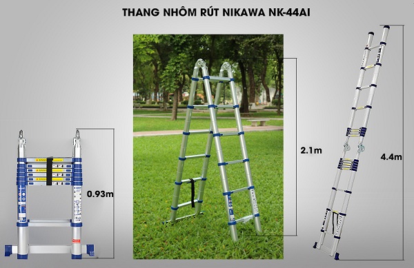 Thang nhôm rút đôi Nikawa NK-44AI