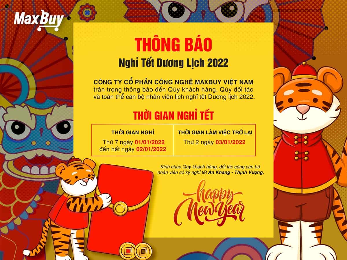 Maxbuy thông báo nghỉ Tết Dương lịch