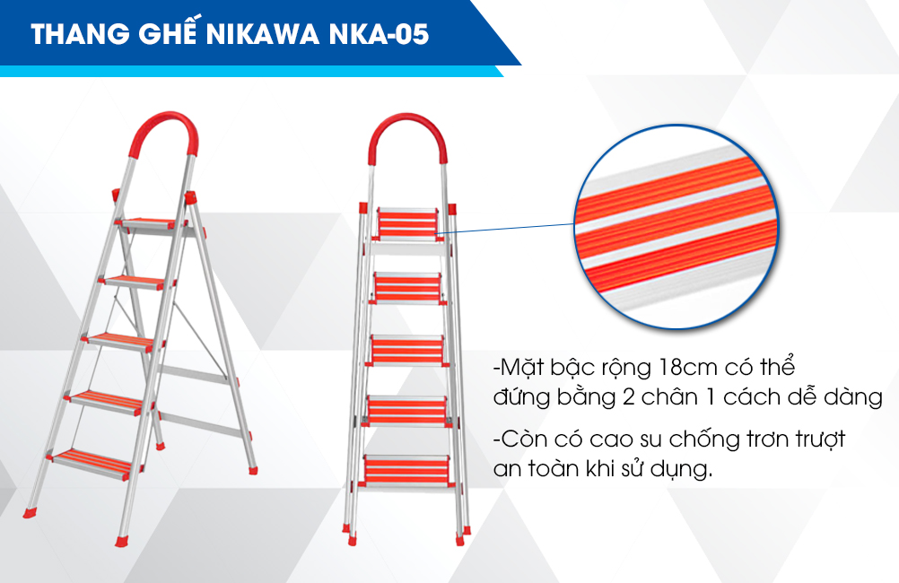 Thang nhôm ghế Nikawa NKA-05 chất lượng cao tại Maxbuy