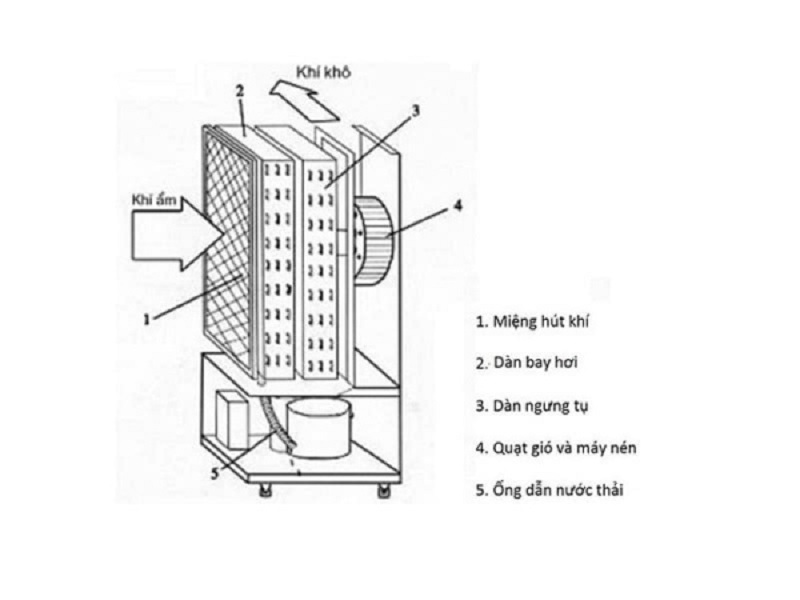 cấu tạo và nguyên lý hoạt động của máy hút ẩm công nghiệp
