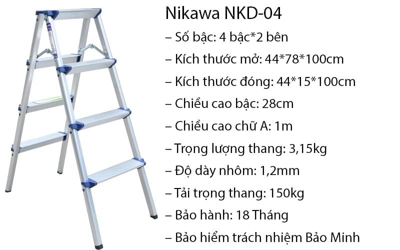 Thang nhôm gia đình Nikawa NKD 04