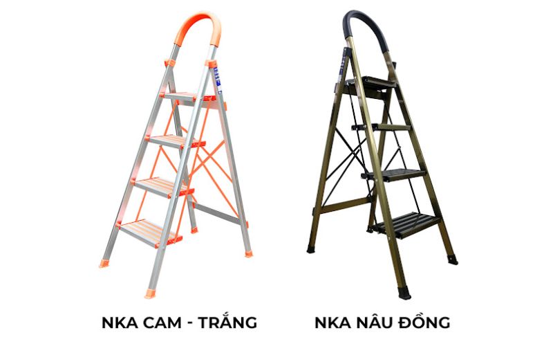 Thang nhôm ghế tay vịn 4 bậc chính hãng Nikawa NKA-04