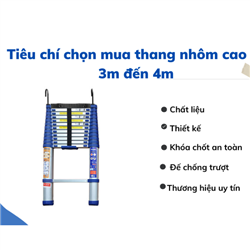 Thang nhôm cao từ 3m đến 4m - Giải pháp tiện lợi cho các công việc trên cao