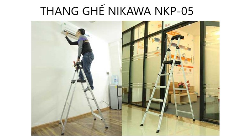 thang ghế nikawa nkp-05 hỗ trợ thợ lắp điều hòa