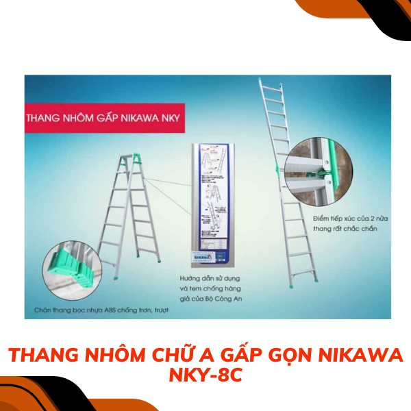 Thang nhôm chữ A gấp gọn Nikawa NKY-8C