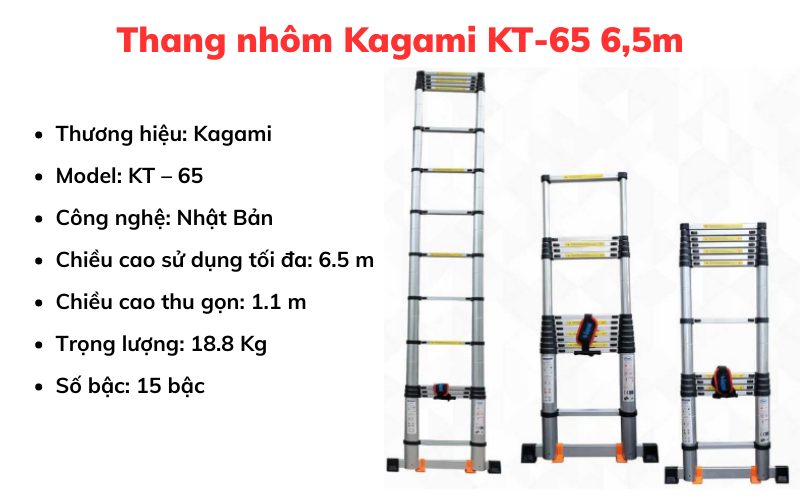 Thang nhôm Kagami KT-65 6,5m