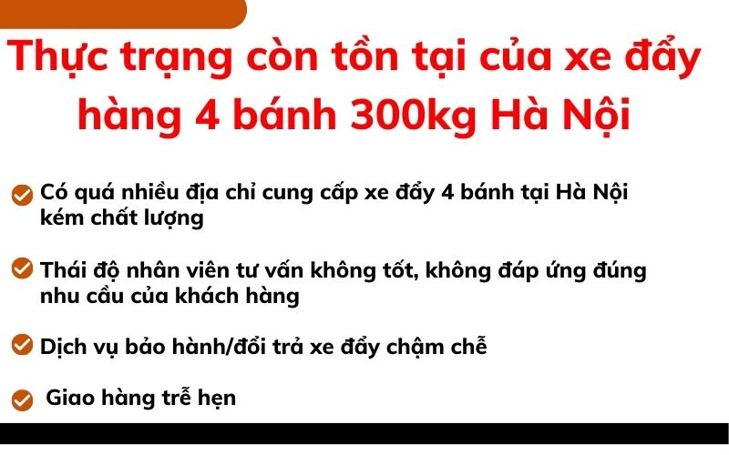 Thực trạng còn tồn tại của xe đẩy hàng 4 bánh 300kg Hà Nội