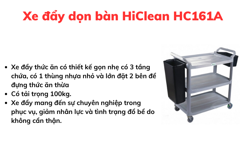 Xe đẩy dọn bàn HiClean HC161A