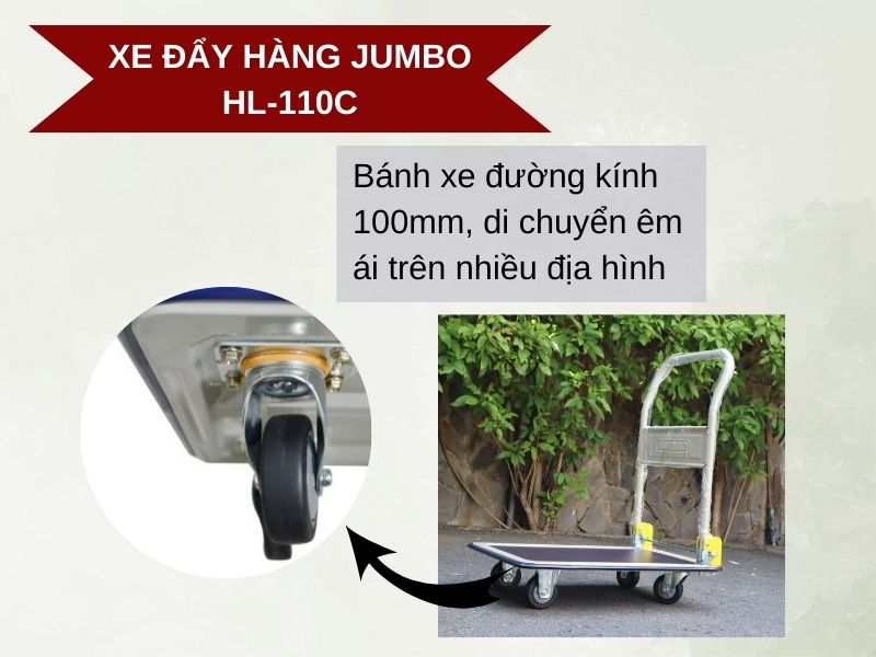 Bánh xe đẩy Jumbo HL-110C có đường kính 100mm