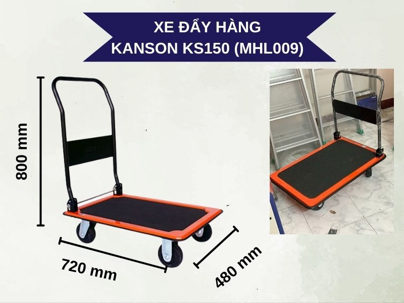 Kích thước mở của xe đẩy hàng Kanson KS150 (MHL009)
