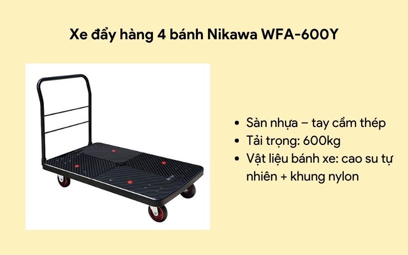 Xe đẩy hàng 4 bánh Nikawa WFA-600Y