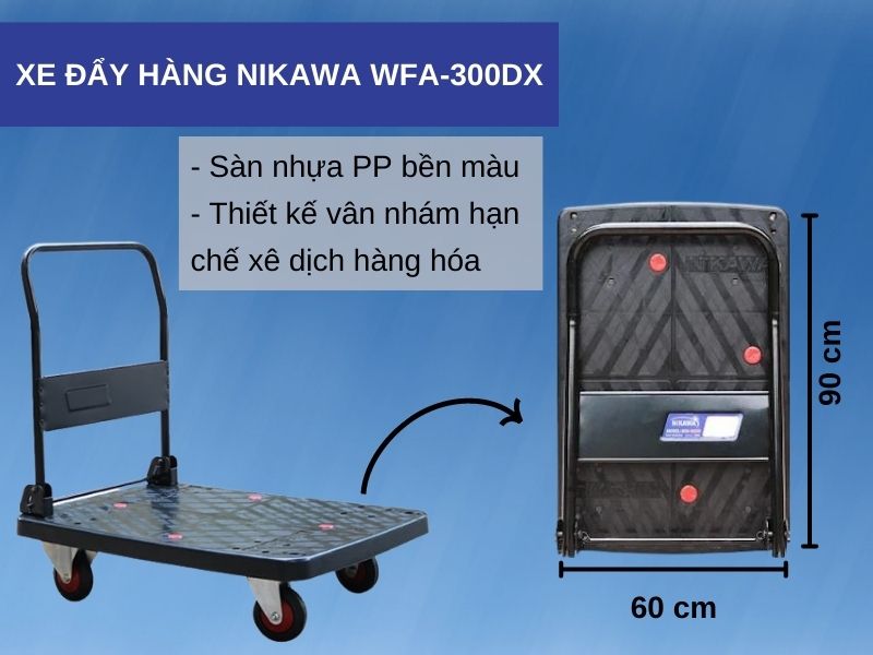 Sàn xe đẩy Nikawa WFA-300DX làm từ nhựa PP