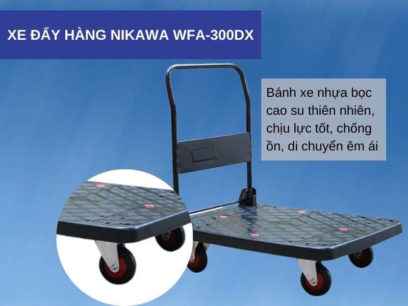 Bánh xe đẩy Nikawa WFA-300DX bằng nhựa bọc cao su thiên nhiên