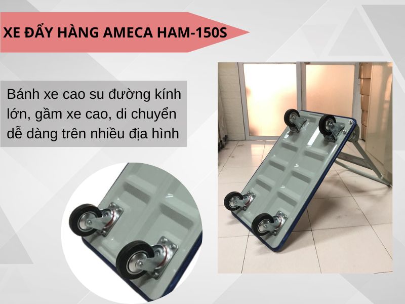 Bánh xe của xe đẩy Ameca HAM-150S làm bằng cao su