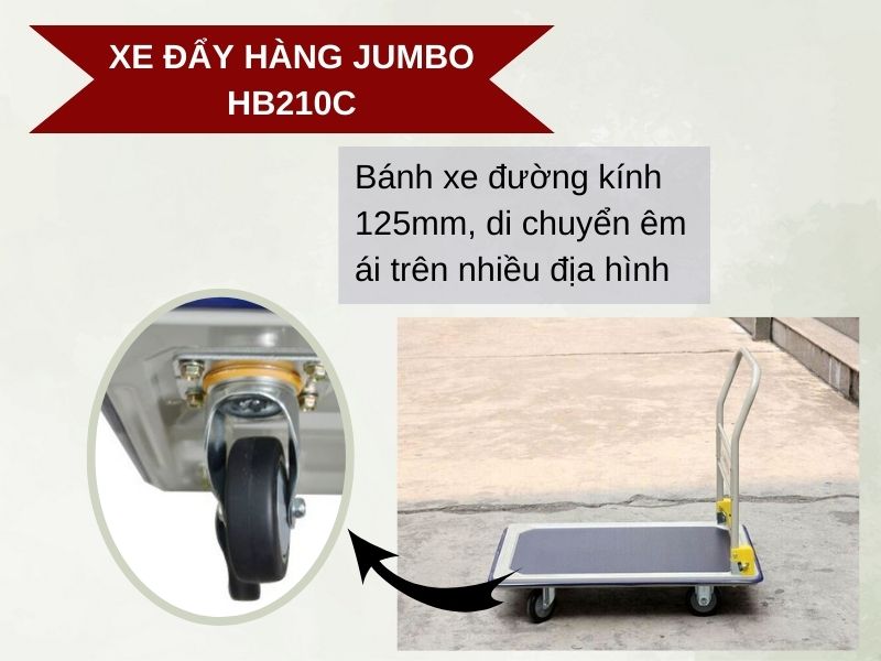 Bánh xe đẩy hàng Jumbo HB210C