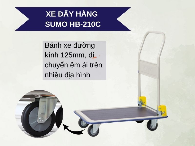 Bánh xe đẩy Sumo HB-210C có đường kính 125mm
