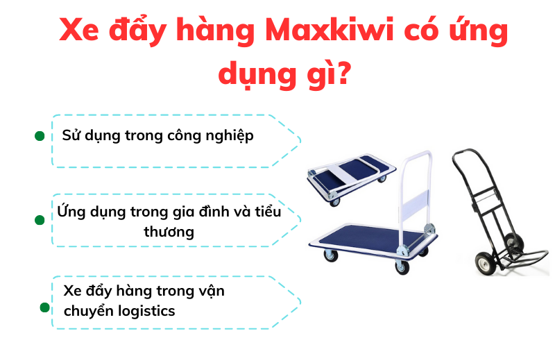 Xe đẩy hàng Maxkiwi có ứng dụng gì?