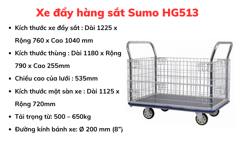 Xe đẩy hàng sắt Sumo HG513