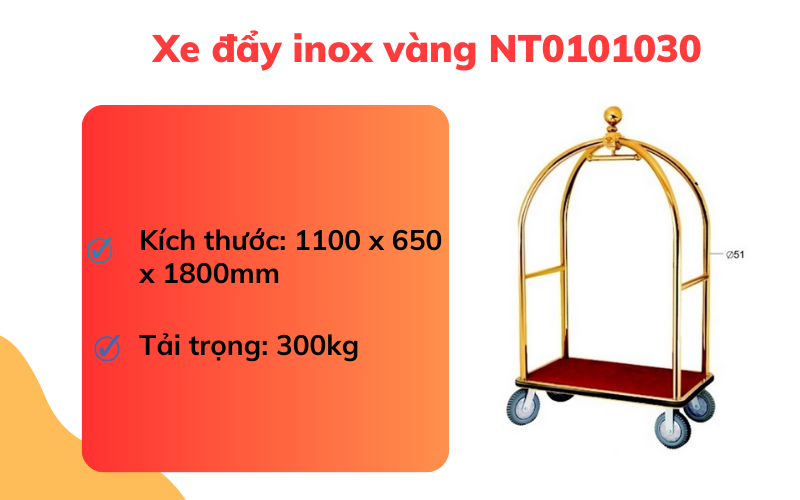 Xe đẩy inox vàng NT0101030