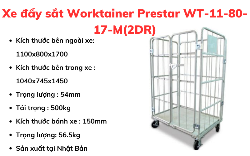 Xe đẩy sắt Worktainer Prestar WT-11-80-17-M(2DR)